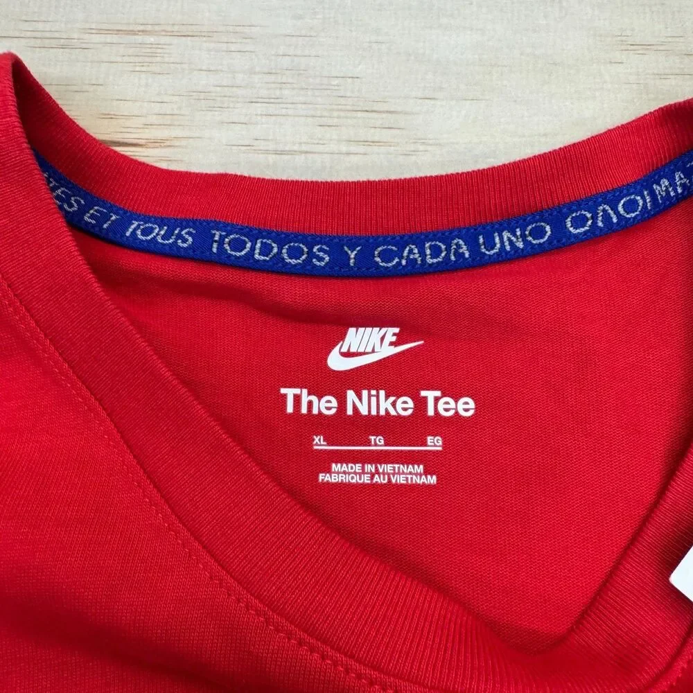 NEW Team USA Nike Mens Red Premium Essentials Icon Short Sleeve Shirt XL